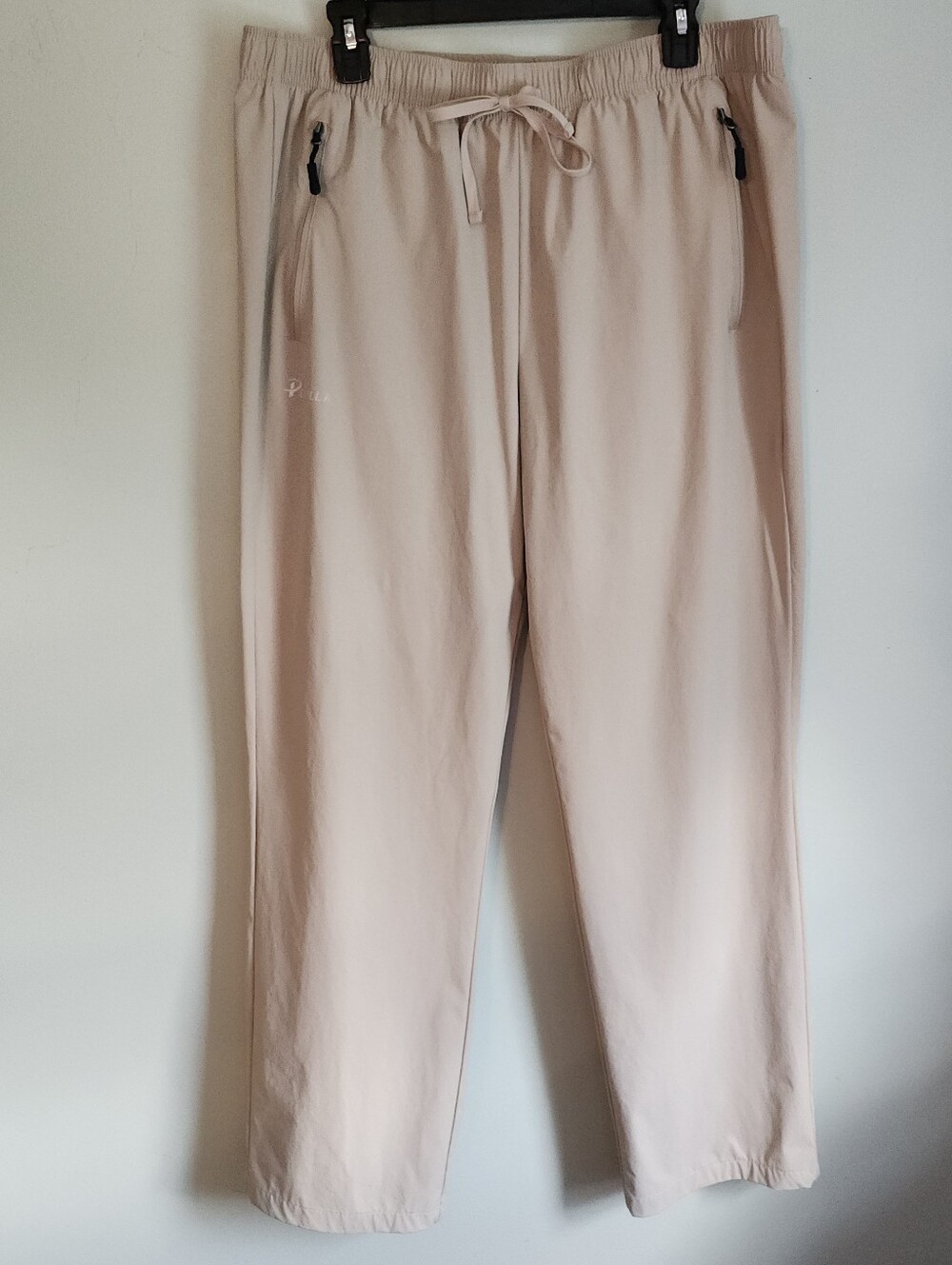Pudolla Workout Athletic Elastic Waist Jogging Running Nylon Khaki PantsMens XL